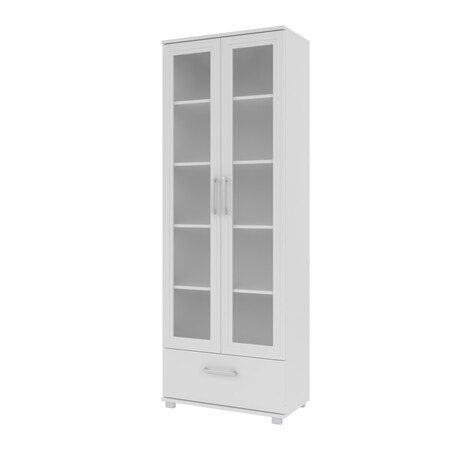 Manhattan Comfort Bookcase, 5- Shelf, White 75AMC6
